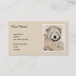 Carte De Visite Revêtu doux Roue Peinture Terrier Art original