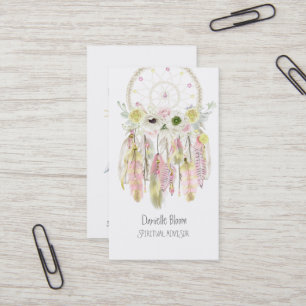 Carte De Visite Rêveur tribal bohème attrape-rêves flèches fleurs