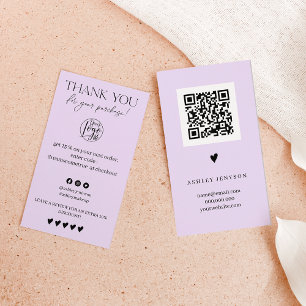 Carte De Visite Review Simple lavender order merci
