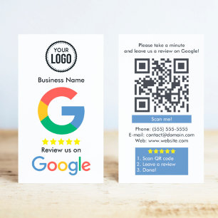 Carte De Visite Revue Google avec lien de code QR