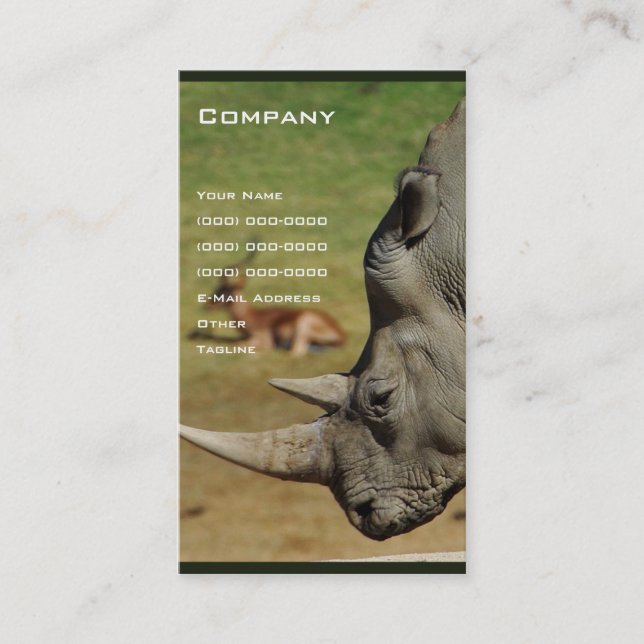 Carte De Visite Rhinocéros (Devant)