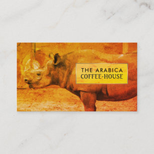 Carte De Visite Rhinoceros, Rhino d'Afrique, Café