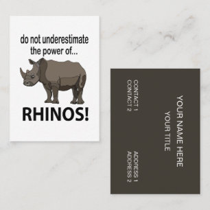 Carte De Visite Rhinos Animal Drôle Rhinos