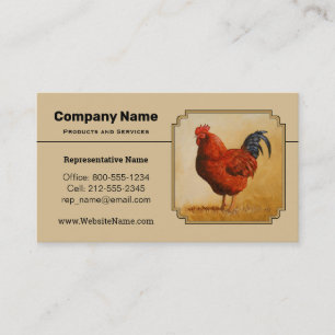 Carte De Visite Rhode Island Red Rooster