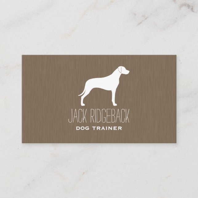 Carte De Visite Rhodesian Ridgeback Chien race Silhouette (Devant)