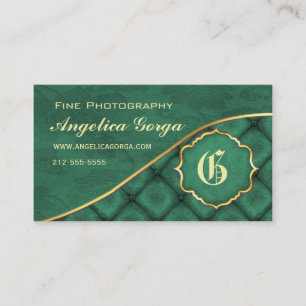 Carte de visite riche de damassé de Forest Green