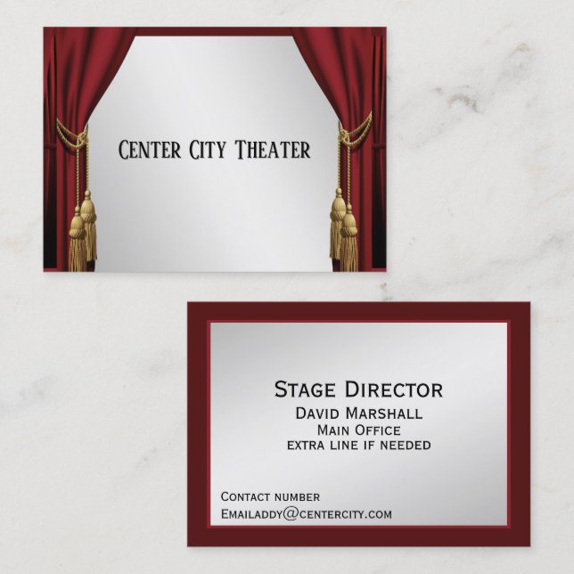 Carte De Visite Rideaux de théâtre Écran d'argent (Devant / Derrière)