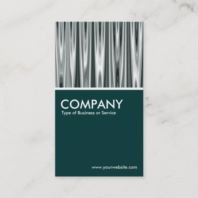 Carte De Visite Ripples en Satin Argent - Jade Vert Foncé (Devant)