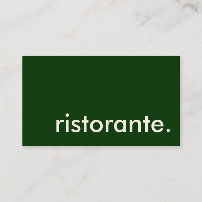 Carte De Visite ristorante. (Devant)