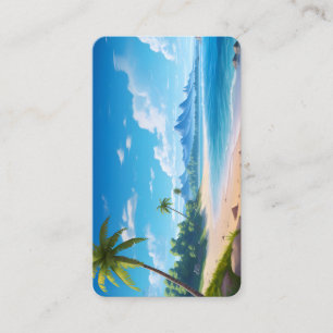 Carte De Visite Rivage de plage sablonneuse d'île océanique tropic