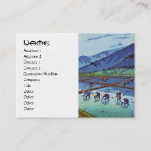 Carte De Visite Riz de Shiro Kasamatsu plantant le paysage de