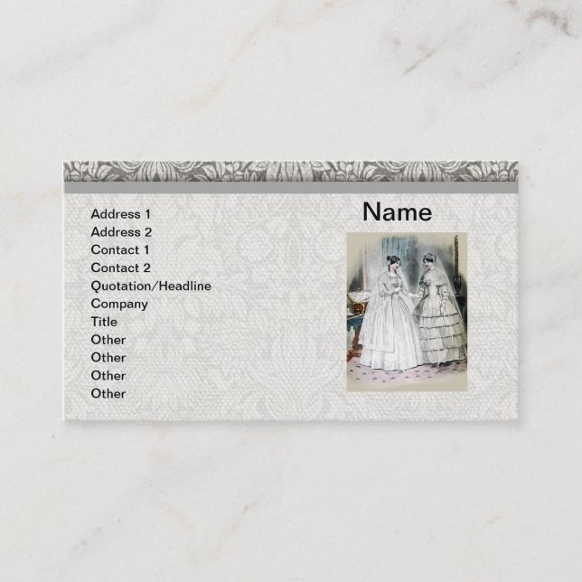 Carte De Visite Robe de mariée Vintage Bride (Devant)