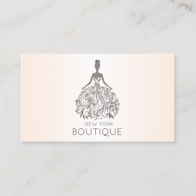 Carte De Visite Robe Élégante Moderne à Paillettes (Devant)