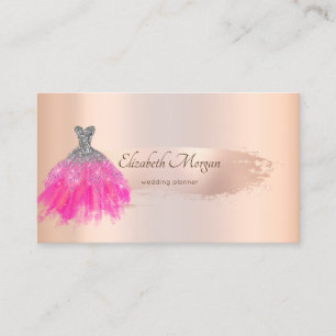 Carte De Visite Robe élégante rose gold pinceau chic