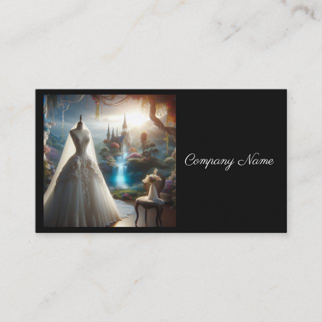 Carte De Visite Robe mariage avec un Arrière - plan Imaginaire (Devant)