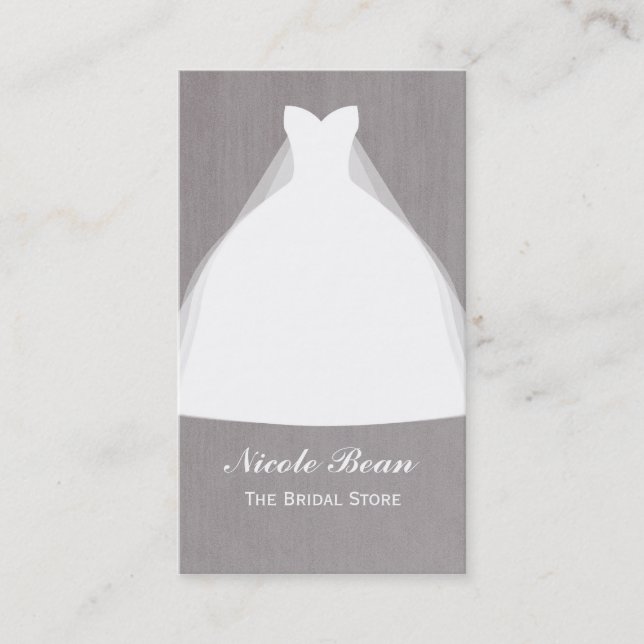 Carte De Visite Robe mariage Moderne Glamor Chic nuptial (Devant)
