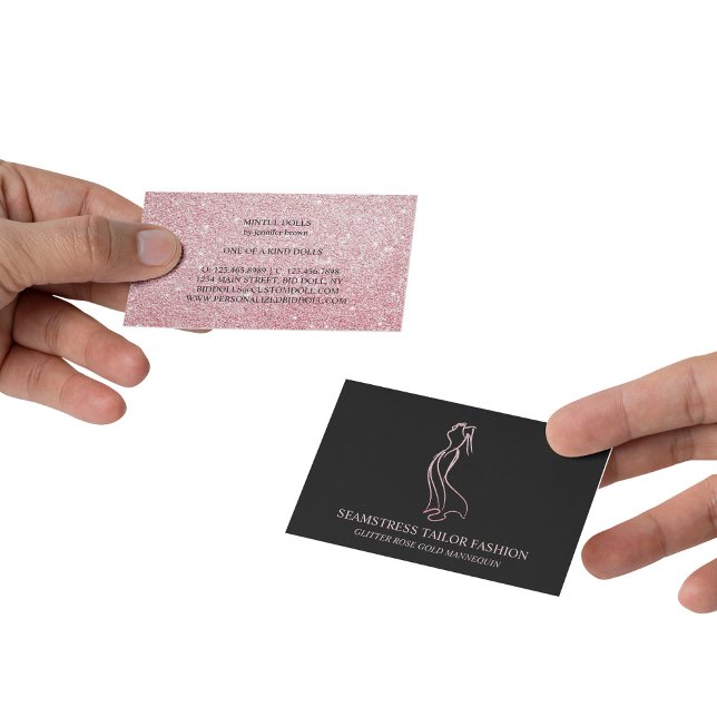 Carte De Visite Robe Rose or Seamstress Tailor (Dress Rose gold Seamstress Tailor Business Card)
