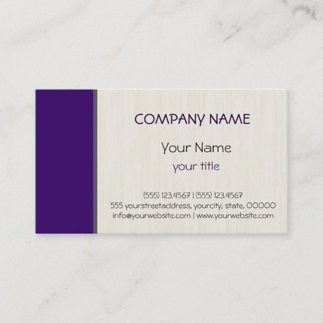 Carte De Visite Robe violette profonde professionnel élégant moder (Devant)