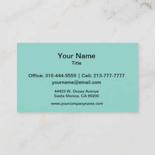 Carte De Visite Robin's Oeuf bleu couleur solide