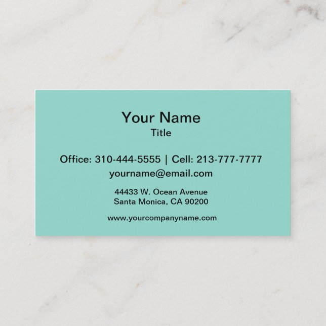 Carte De Visite Robin's Oeuf bleu couleur solide (Dos)