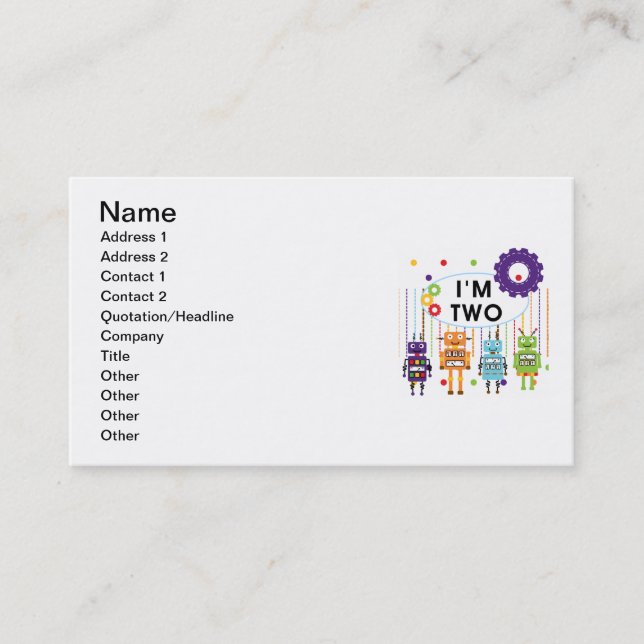 Carte De Visite Robot 2e chemises et cadeaux d'anniversaire (Devant)