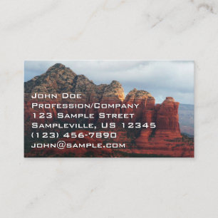 Carte De Visite Roche à café nuageux à Sedona Arizona