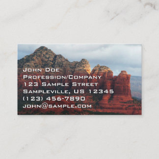 Carte De Visite Roche à café nuageux à Sedona Arizona