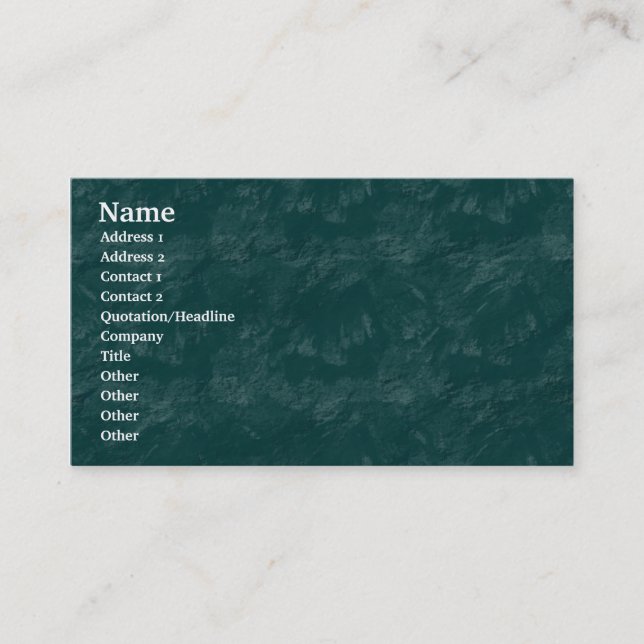 Carte De Visite Roche brossée - Turquoise foncé (Devant)