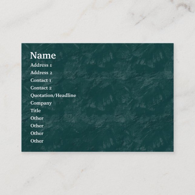 Carte De Visite Roche brossée - Turquoise foncé - Customisé (Devant)