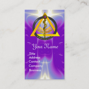 CARTE DE VISITE ROCHE DE PERLE DE MONOGRAMME DENTISTE ASCLEPIUS