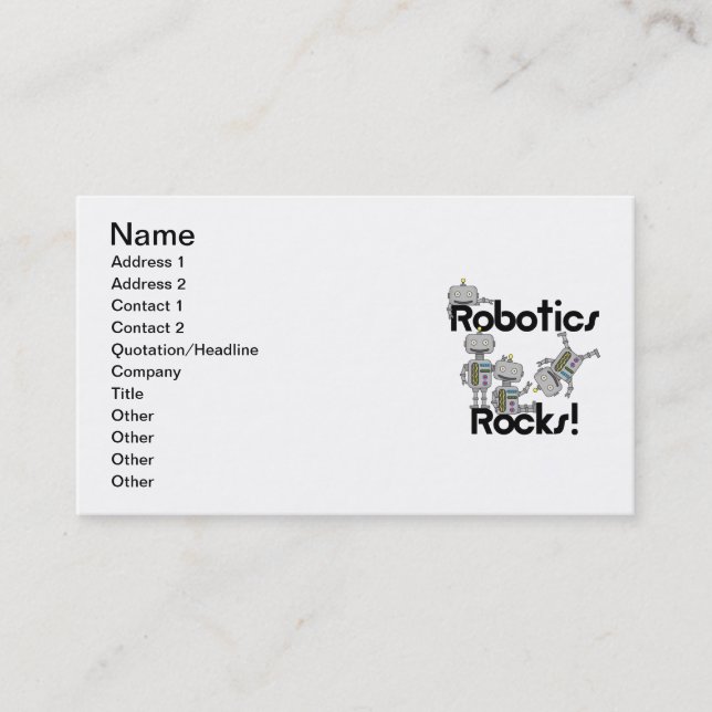Carte De Visite Roches de robotique (Devant)