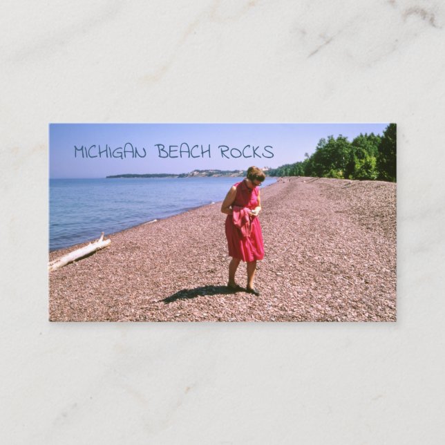 Carte De Visite Rocks Beach Rocks, Rockhound Prospection Retro (Devant)
