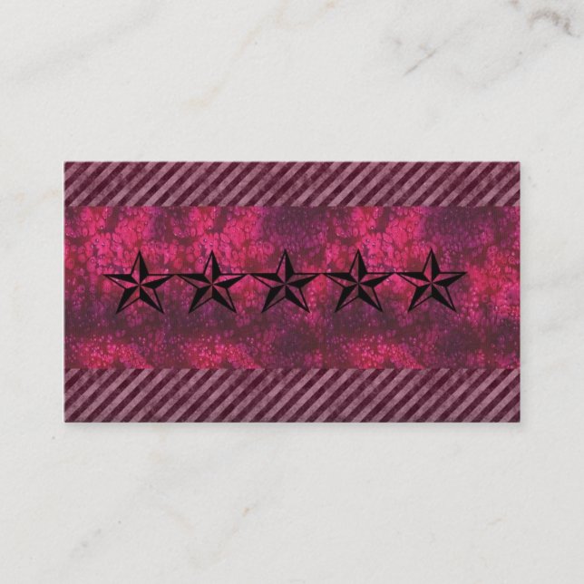 Carte de visite rockstar grunge rose (Devant)