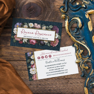 Carte De Visite Rococo Damask & Elegant Floral Social Networking