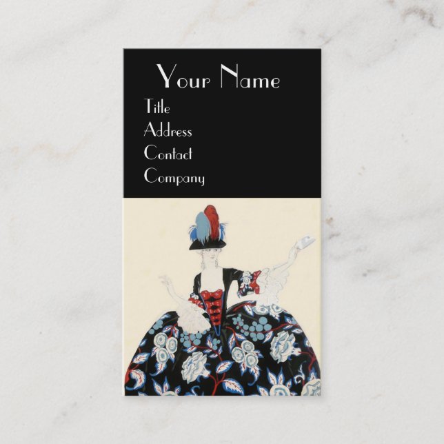 CARTE DE VISITE ROCOCO LADY MODE COSTUME DESIGNER MAKEUP ARTISTE (Devant)