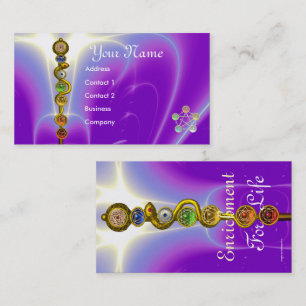 Carte De Visite ROD ASCLEPIUS,7 CHAKRAS, YOGA INSTRUCTEUR Purple
