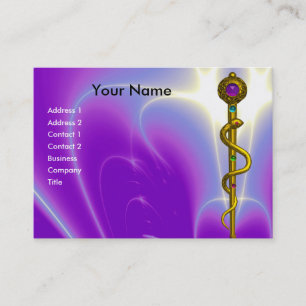Carte De Visite RODE ASCLEPIUS Médicale guérison rose Ultra Violet