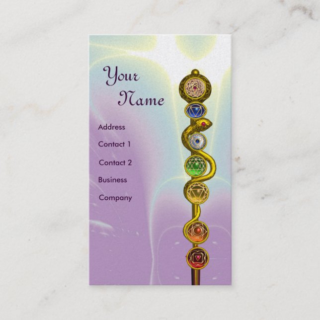 CARTE DE VISITE RODE D'ASCLEPIUS, 7 CHAKRAS, YOGA, ÉNERGIE SPIRITU (Devant)
