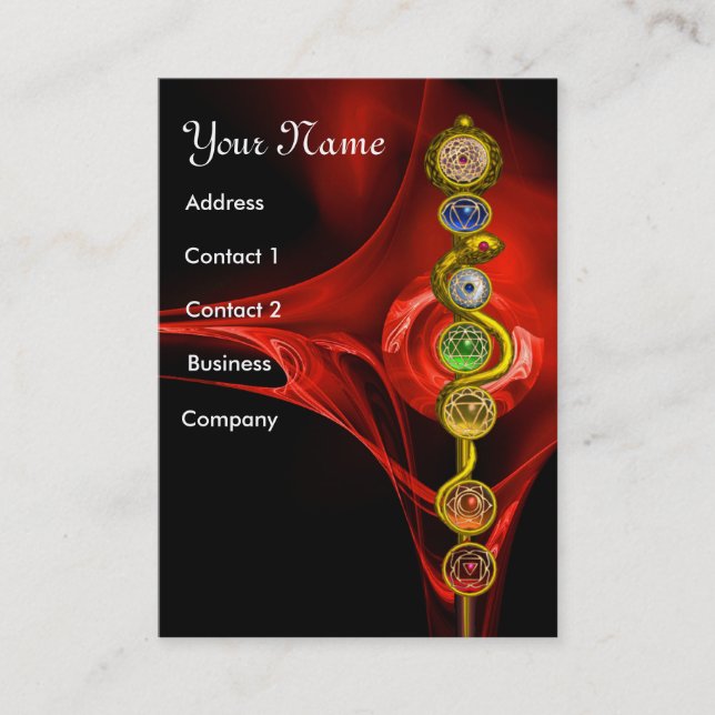 CARTE DE VISITE RODE D'ASCLEPIUS,7 CHAKRAS, YOGA, ÉNERGIE SPIRITUE (Devant)