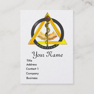 CARTE DE VISITE RODE DE DENTISTE DENTISTE ASCLEPIUS MONOGRAM D'OR 