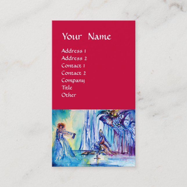 Carte De Visite ROI ARTHUR, DAME DU LAC ET rouge EXCALI (Devant)