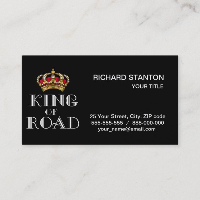 Carte De Visite Roi de la route (Devant)
