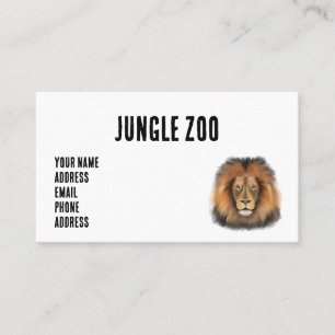Carte De Visite roi lion de la jungle réaliste homme aquarelle