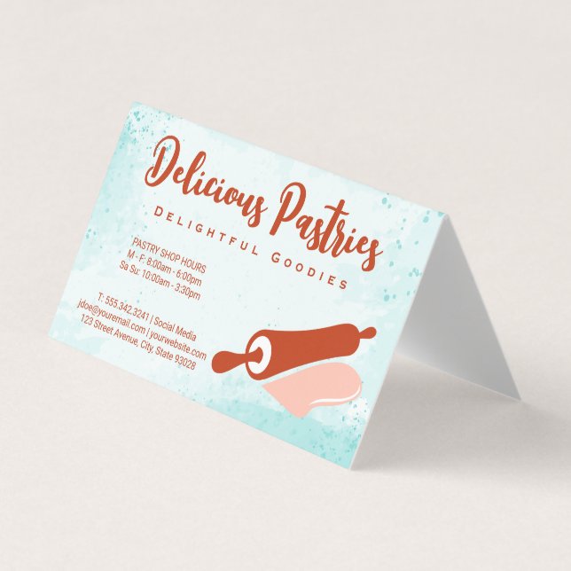 Carte De Visite Rolling Pin Logo | Pastry (Devant)