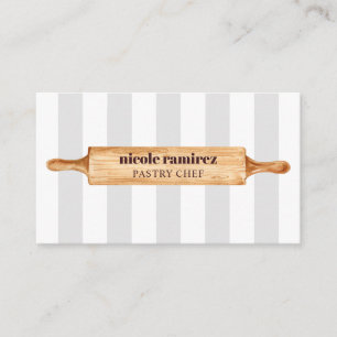 Carte De Visite Rolling Pin Rouling Pâtisserie à rayures