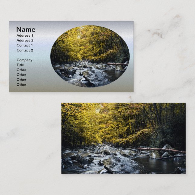 Carte De Visite Rolling Rocky River à Dawn (Devant / Derrière)