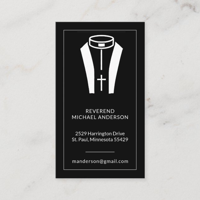 Carte De Visite Roman Coller Prêtre Ministre Christian Clergy (Devant)