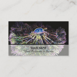 Carte De Visite Romance fleurie néon pour jardiniers et fleuristes