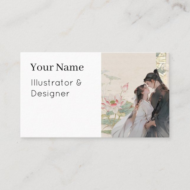 Carte De Visite Romance Lotus : Amour Éternel en Hanfu (Devant)