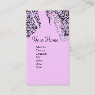 Carte De Visite ROMANCE MONOGRAMME , noir et rose